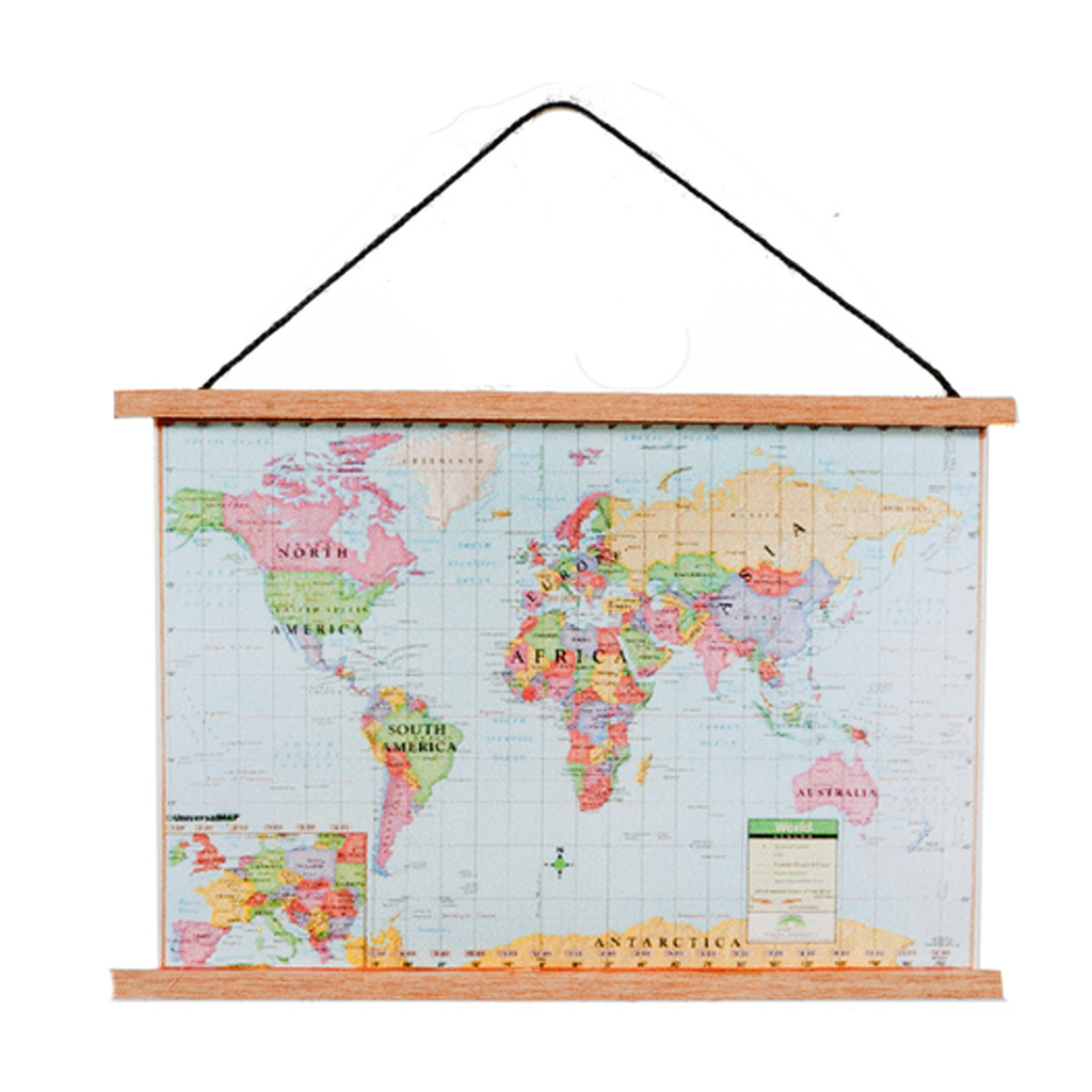 1 Inch Scale Modern Map Banner Dollhouse Miniature– Real Good Toys