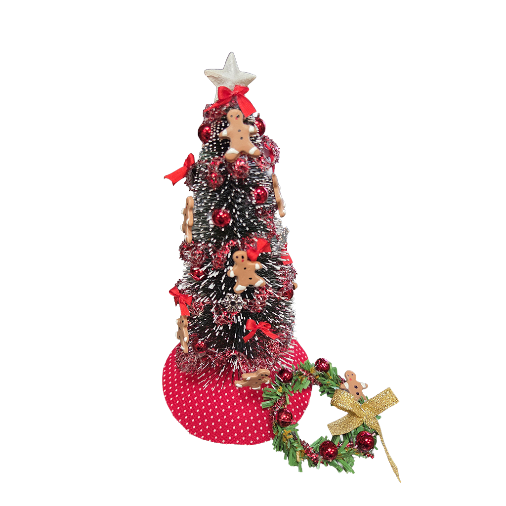1 Inch Scale Decorated Gingerbread Christmas Tree Dollhouse Miniature