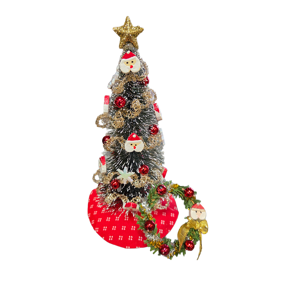 1 Inch Scale Decorated Santa Christmas Tree Dollhouse Miniature