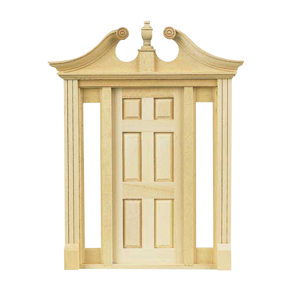 Deerfield Dollhouse Exterior Door with sidelights in inch scale