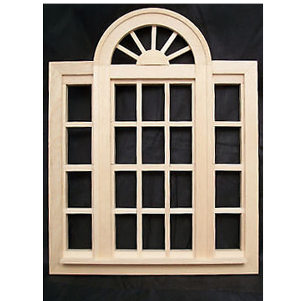 Playscale Circlehead Double Casement Dollhouse Window