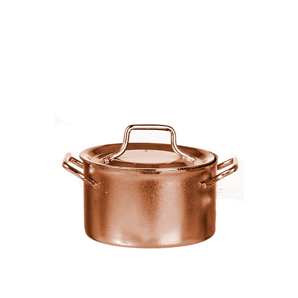 1 Inch Scale Large Copper Pot with Cover Dollhouse Miniature