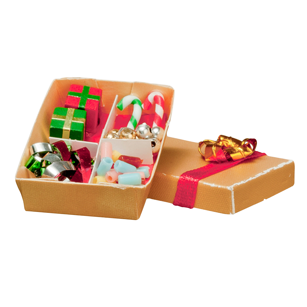 1 Inch Scale Christmas Decorations Box Dollhouse Miniature