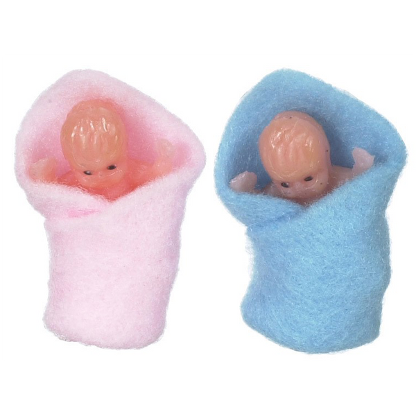 1 Inch Scale Babies in Blanket Dollhouse Miniature