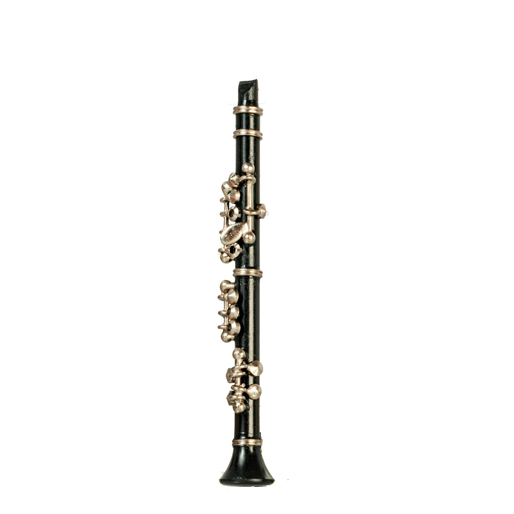 1 Inch Scale Dollhouse Miniature Black Clarinet Musical Instrument with Case