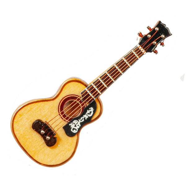 1 Inch Scale Dollhouse Miniature Acoustic Guitar Musical Instrument with Case