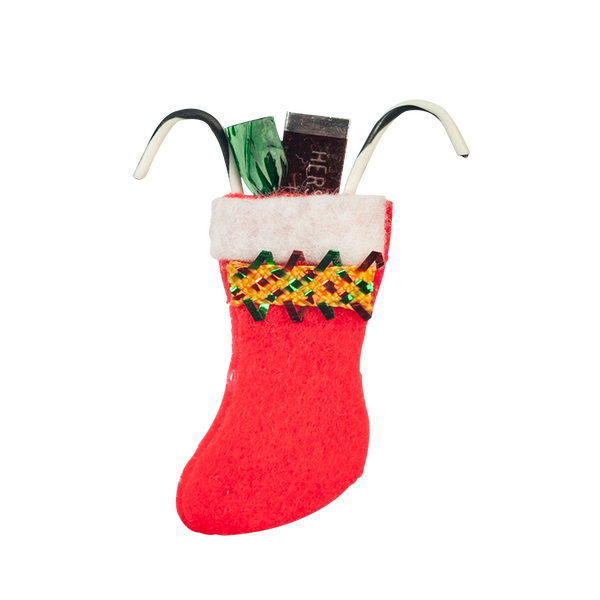 1 Inch Scale Christmas Stocking with Chocolate Bar Dollhouse Miniature