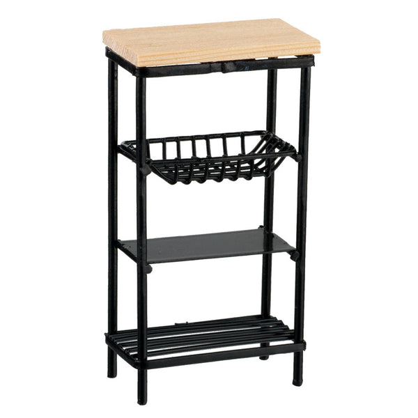 1 Inch Scale Black Utility Rack Dollhouse Miniature