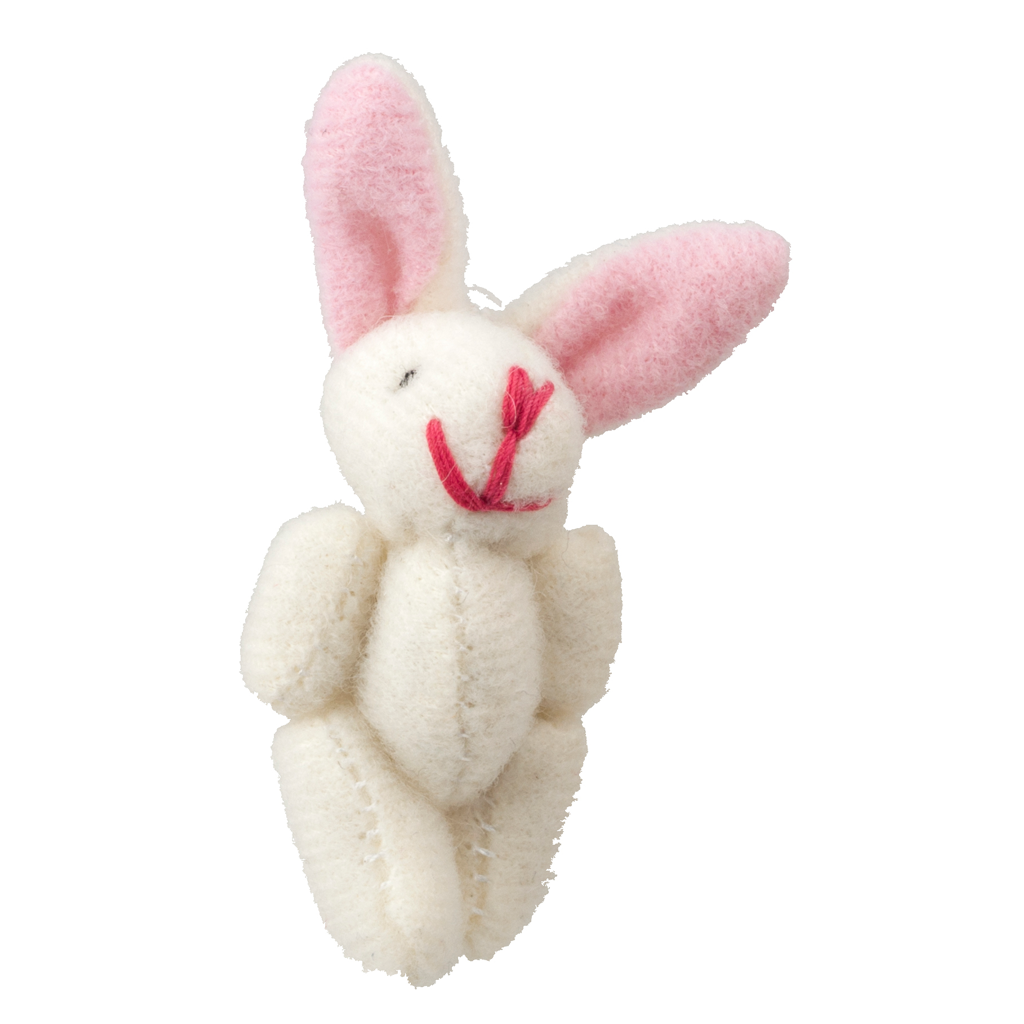 1 Inch Scale Stuffed Plush White Easter Bunny Dollhouse Miniature