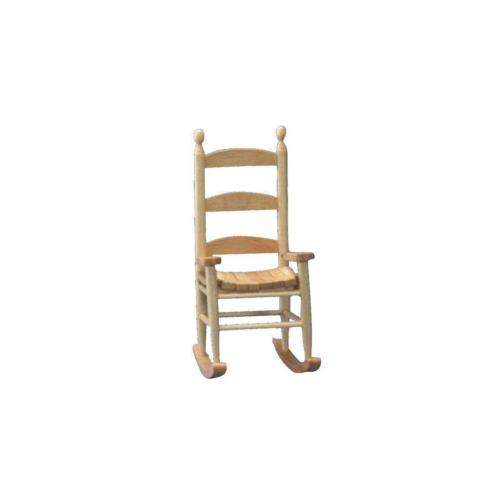 1 Inch Scale Dollhouse Miniature Oak Rocking Chair