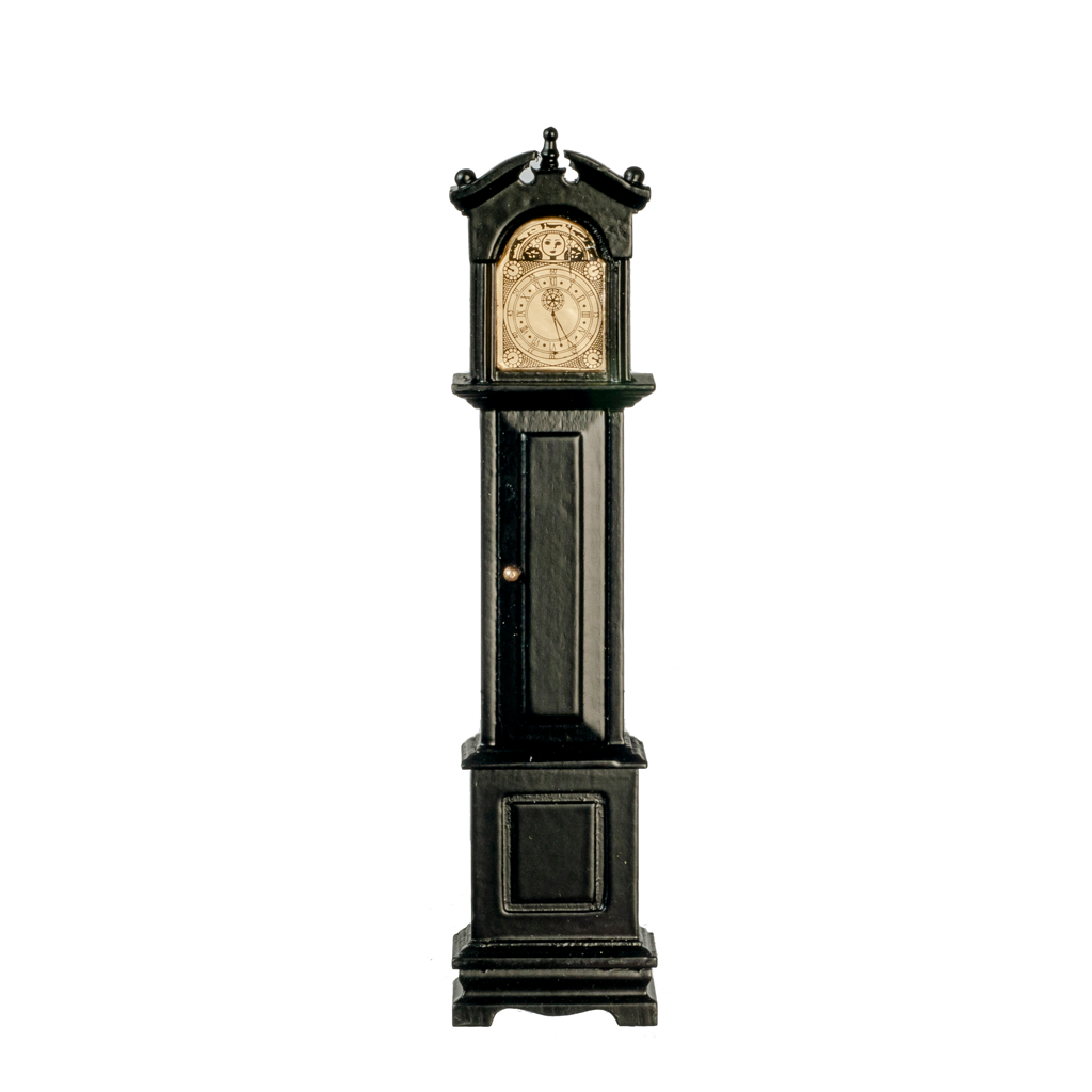 1 Inch Scale Black Grandfather Clock
