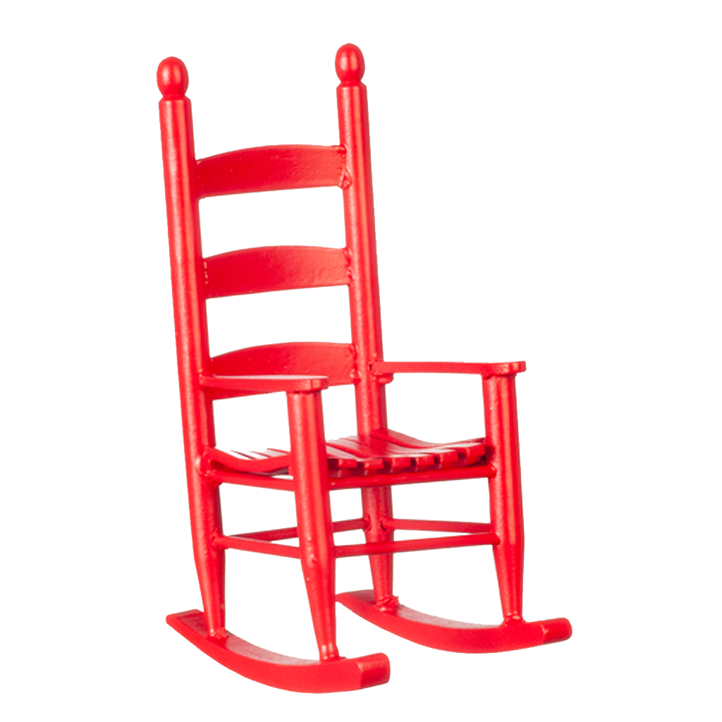 1 Inch Scale Dollhouse Miniature Red Rocking Chair– Real Good Toys