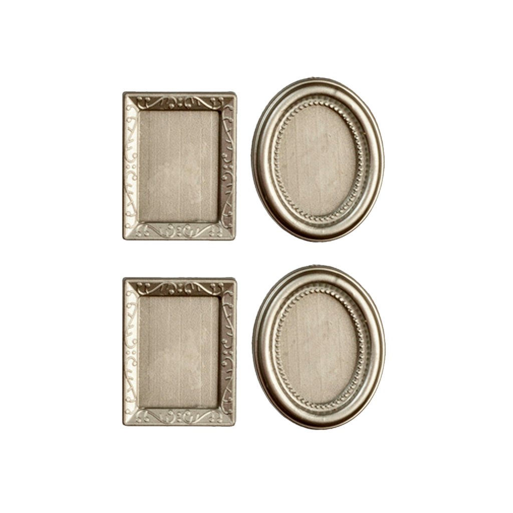 Silver Dollhouse Miniature Picture Frames