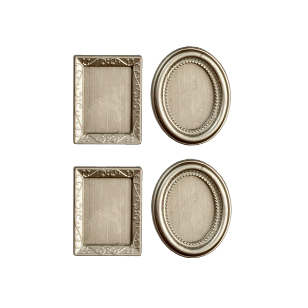 Silver Dollhouse Miniature Picture Frames