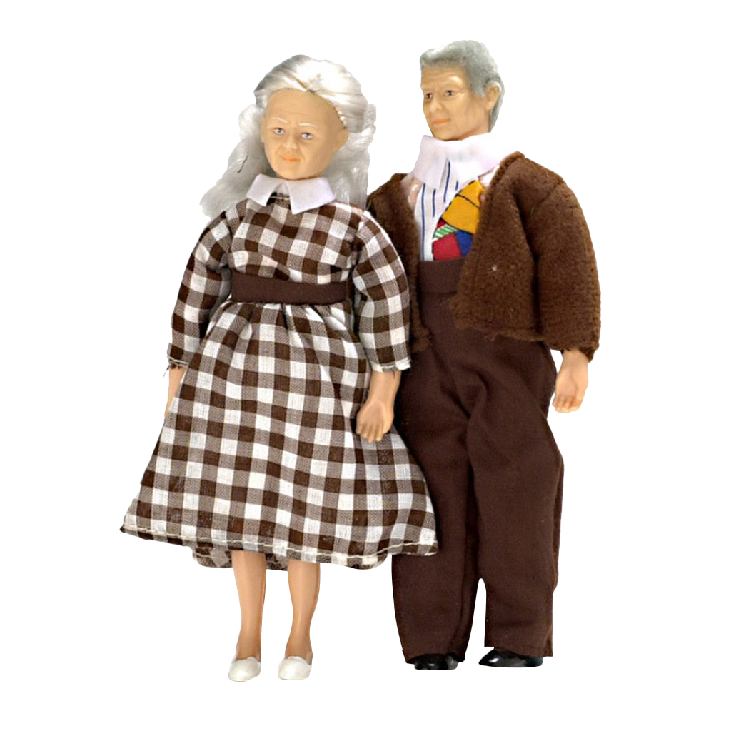 1 Inch Scale Grandparents Miniature Doll Set