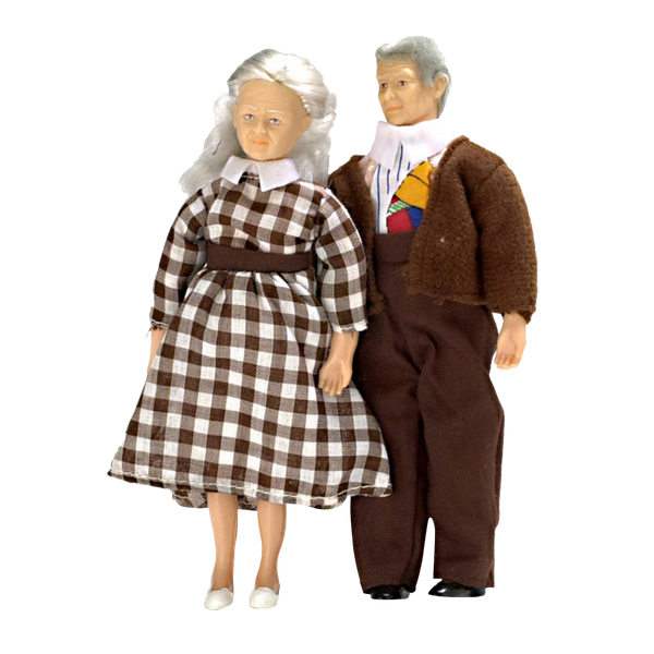 1 Inch Scale Grandparents Miniature Doll Set