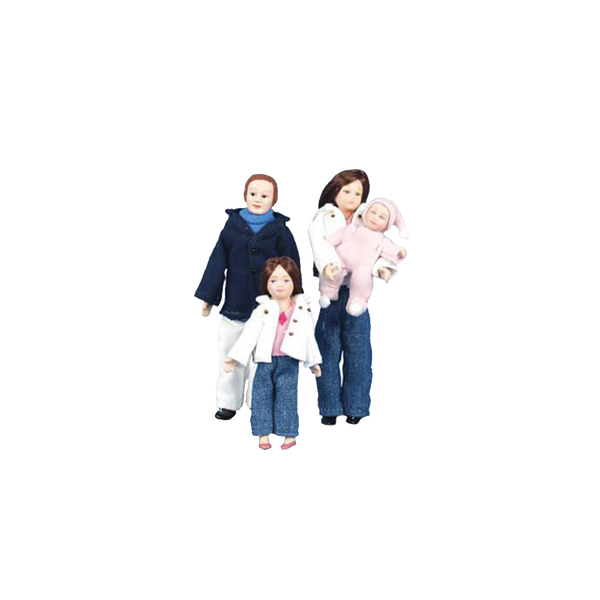 1 Inch Scale Porcelain Dollhouse Family