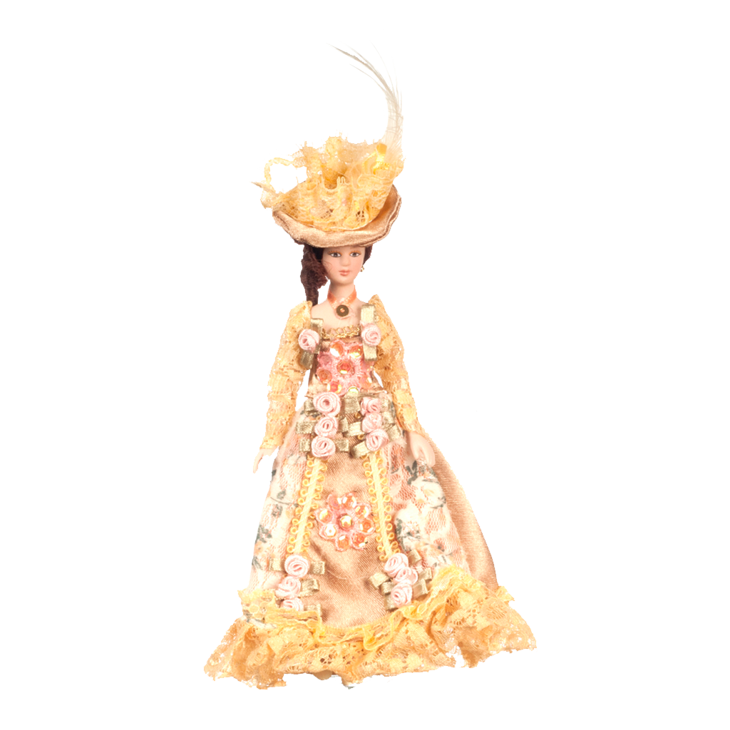 1 Inch Scale Victorian Lady in Floral Gown