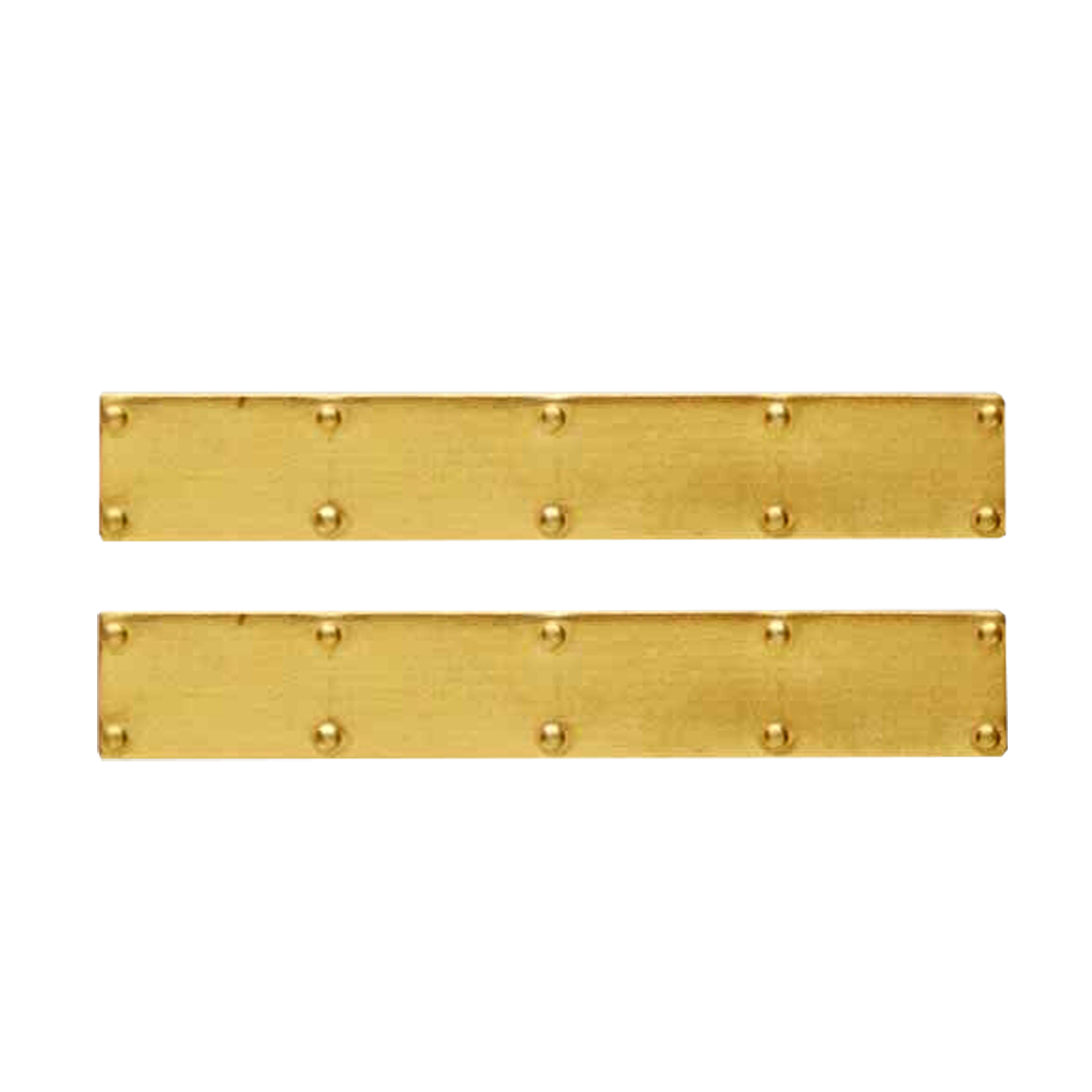 1 Inch Scale Brass Dollhouse Door Kick Plate - 2 pieces