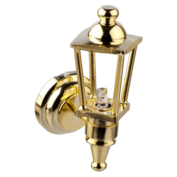 Houseworks LED Miniature Brass Carriage Wall Lamp Battery Operated