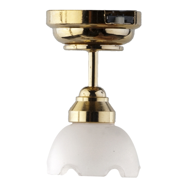 Houseworks LED Large Miniature Frosted Tulip Ceiling Lamp Battery Operated