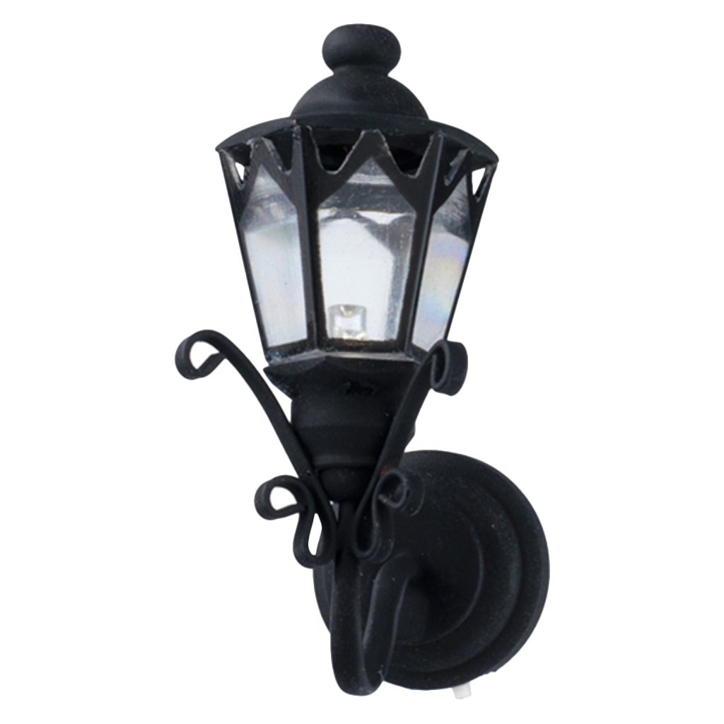 Houseworks LED Miniature Black Fancy Coach Lamp Battery Operated