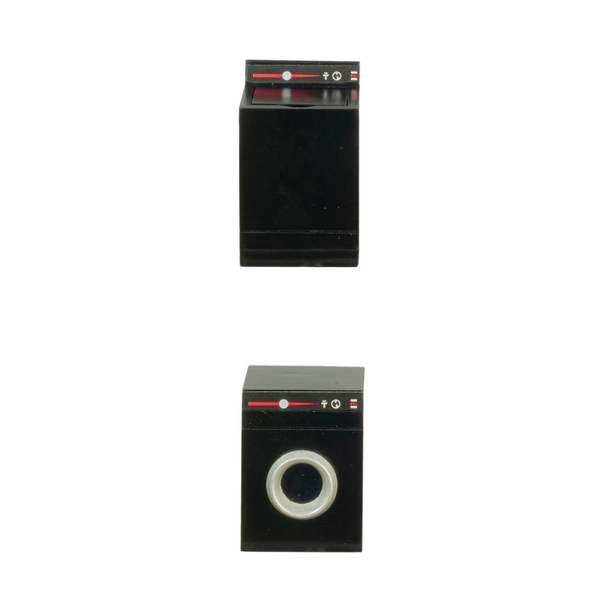 1 Inch Scale Black Washer and Dryer Dollhouse Miniature Set