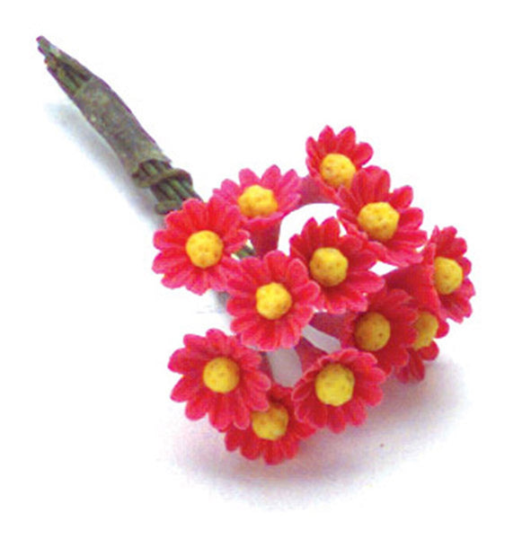 1 Inch Scale Dollhouse Miniature Daisy Flowers in Hot Pink