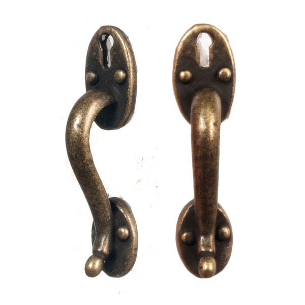 1 Inch Scale Dollhouse Antique Door Pulls Set of 2