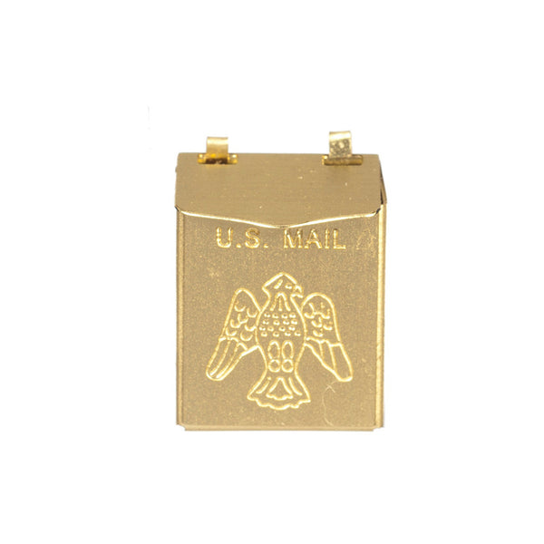 1 Inch Scale City Dollhouse Mailbox in Brass with Eagle