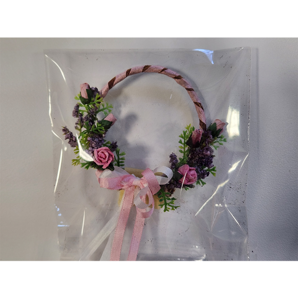 1 Inch Scale Decorated Lavender and Rose Wreath Dollhouse Miniature