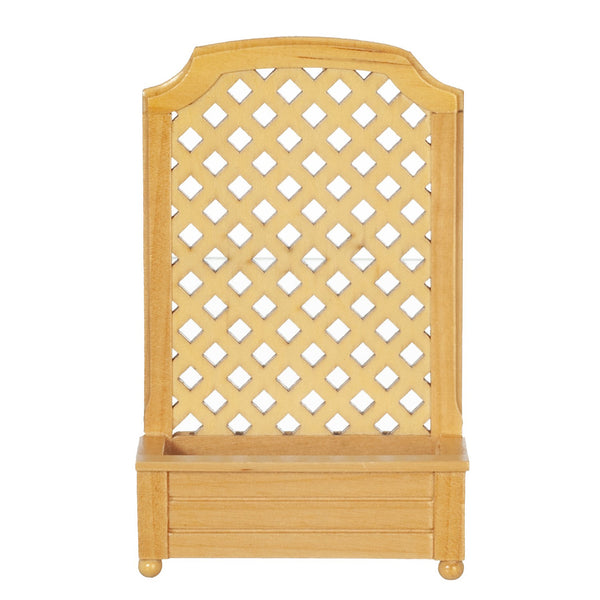 1 Inch Scale Planter with Trellis Dollhouse Miniature in Oak