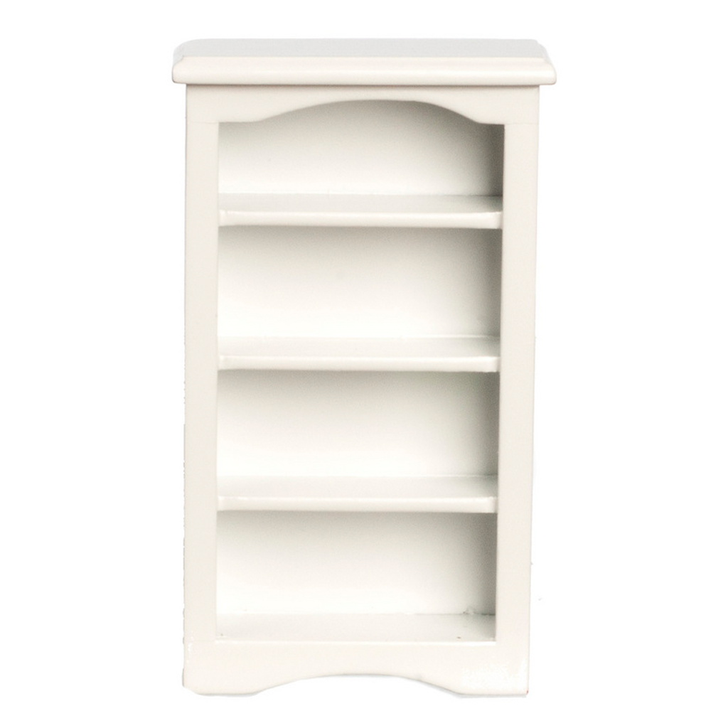 1 Inch Scale Dollhouse Miniature Bookcase in White