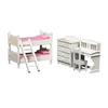 1 Inch Scale Dollhouse Bunk Beds Set with Pink Bedding