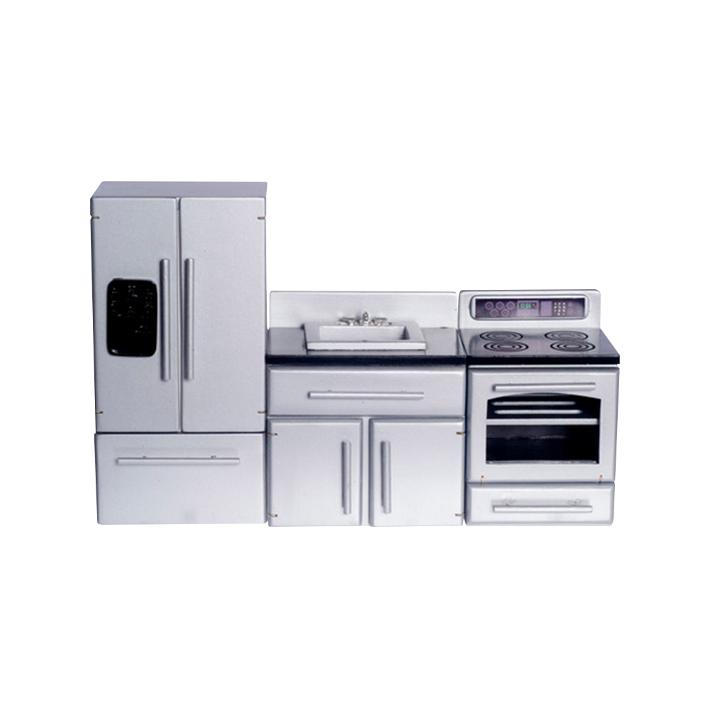 1 Inch Scale Stainless Steel Dollhouse Kitchen Set Real Good Toys