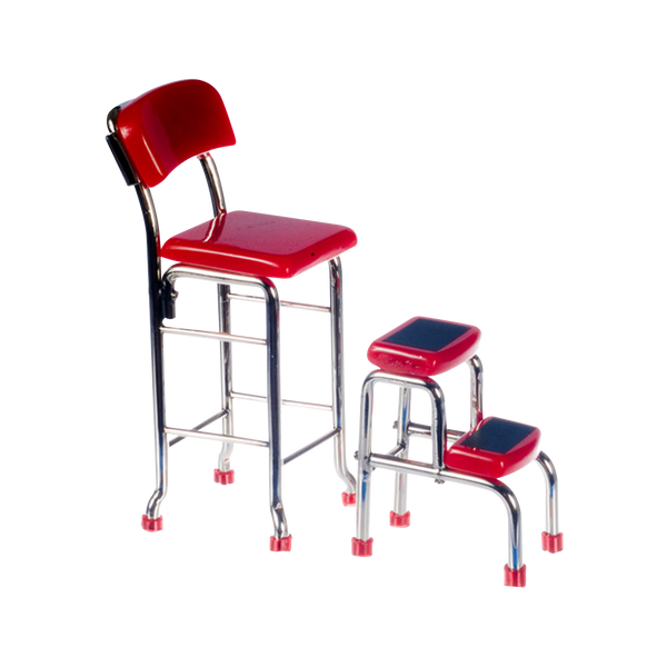1 Inch Scale Dollhouse Kitchen Stool with Steps