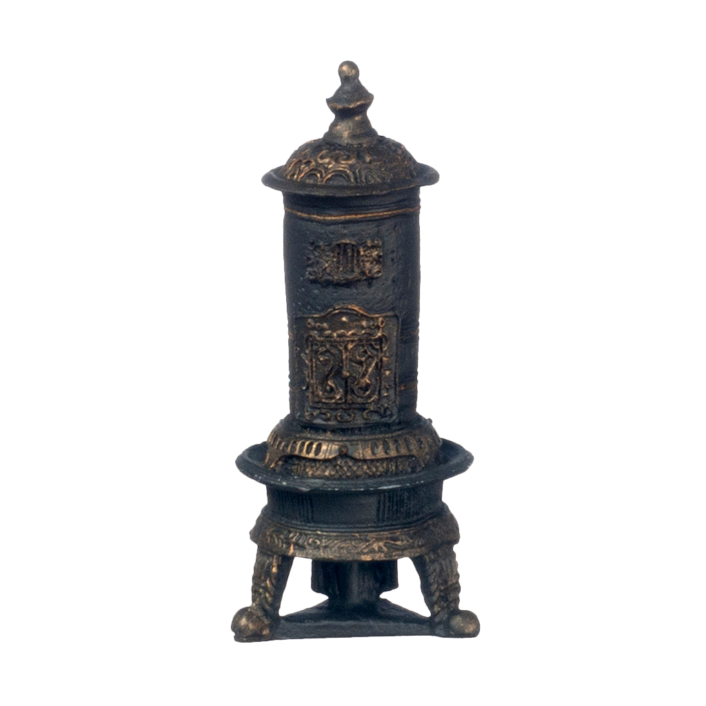 1 Inch Scale Dollhouse Miniature Small Black Parlor Stove Real