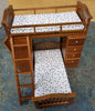 1 Inch Scale Modern Dollhouse Bunk Beds Set in Walnut