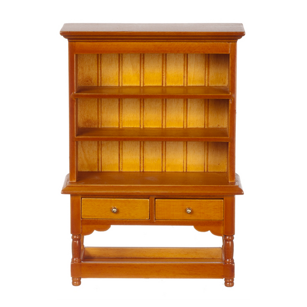 1 Inch Scale Dollhouse Miniature Kitchen or Dining Room Hutch in Walnut