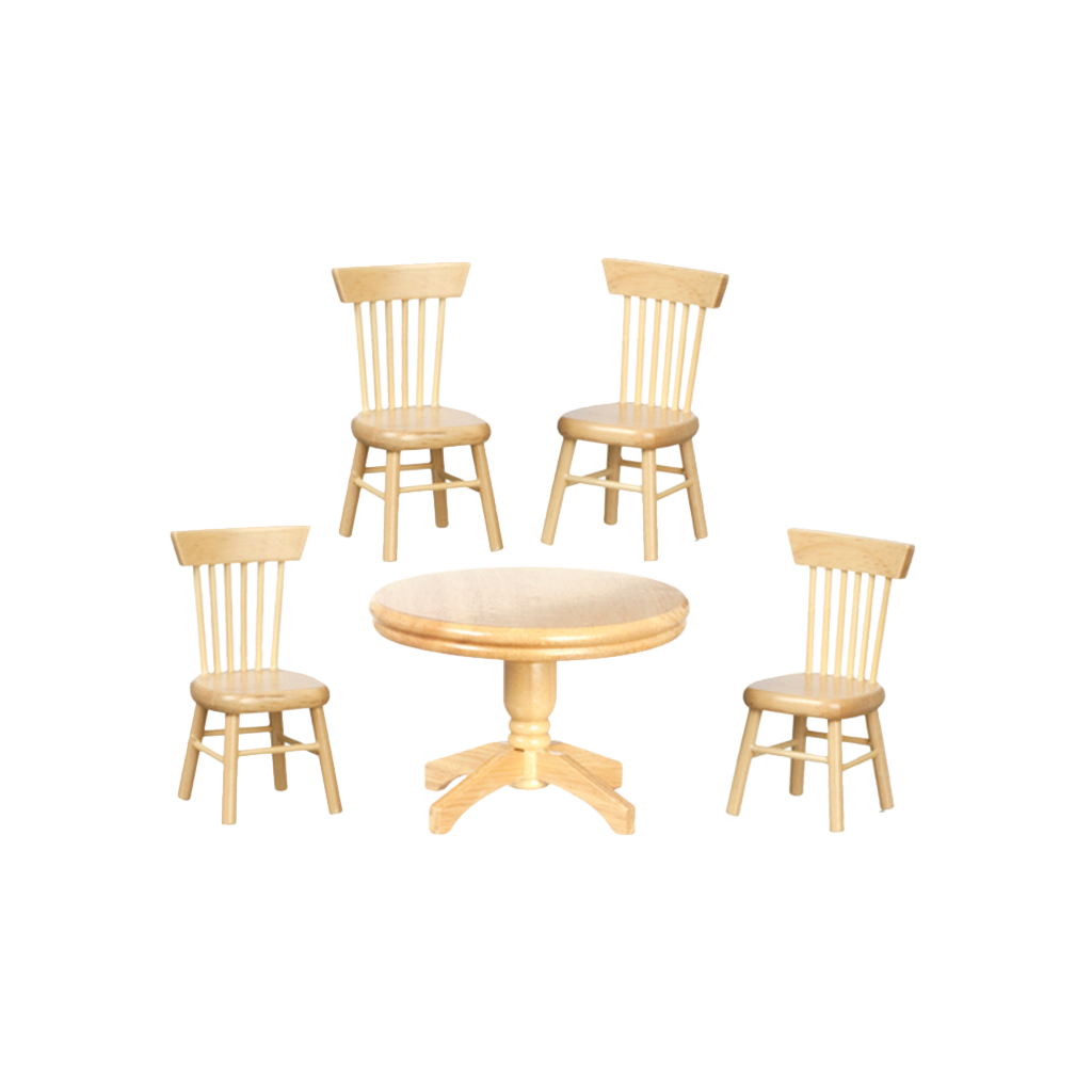 Round oak dining table and 4 chairs hotsell
