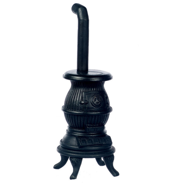1 Inch Scale Dollhouse Miniature Black Pot Belly Stove