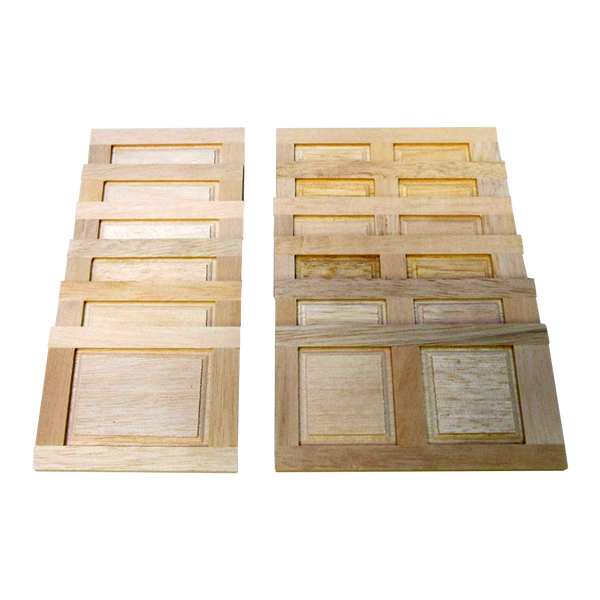 Two stacks of unfinished wooden dollhouse Wainscoting