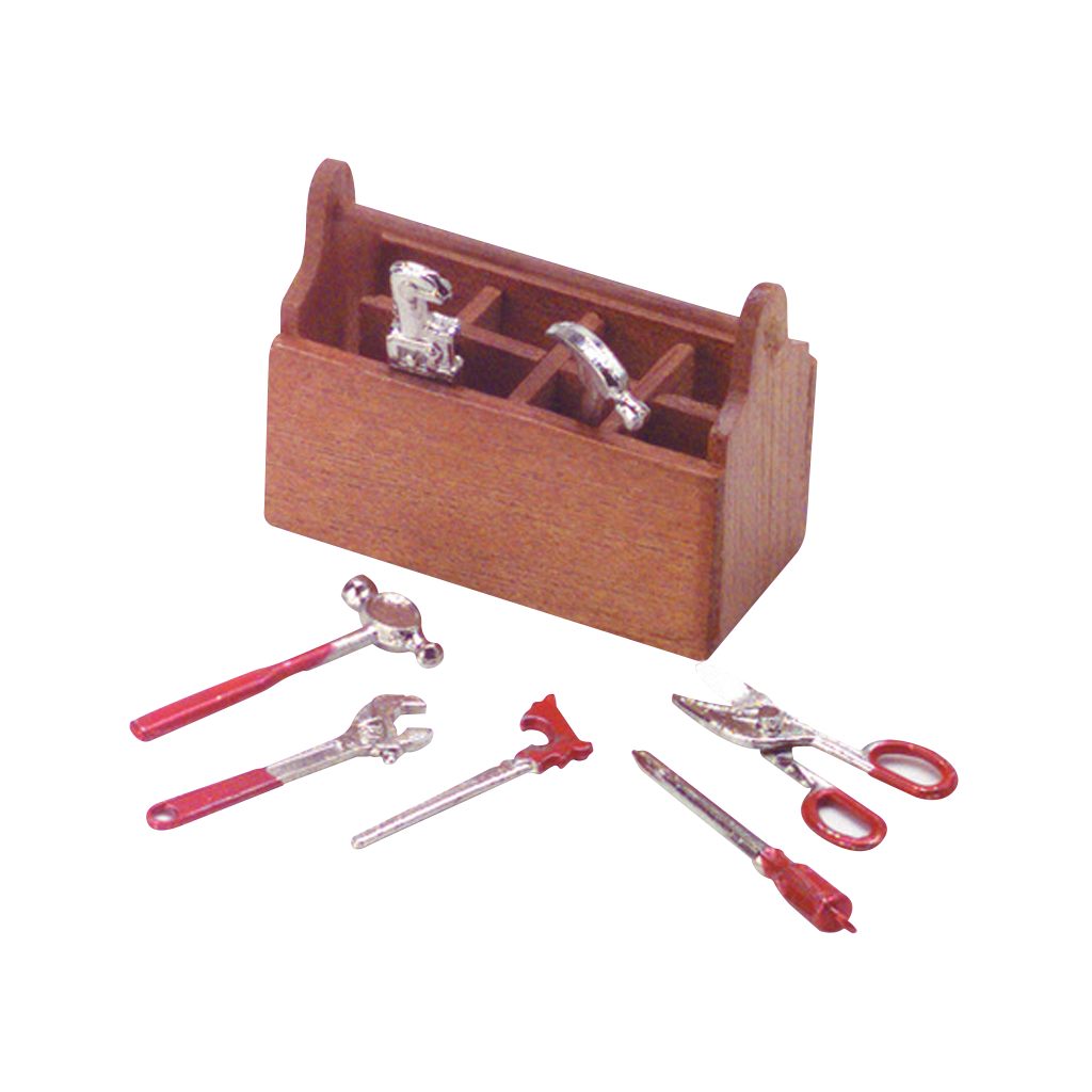 1 Inch Scale Dollhouse Miniature Tool Box with Tools