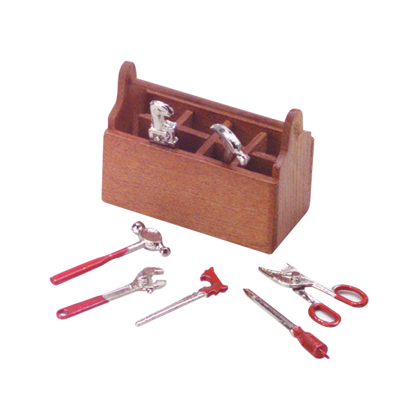 Miniatures World Blue Metal Tool Box – 1/12 Scale Dollhouse Miniature – G8131